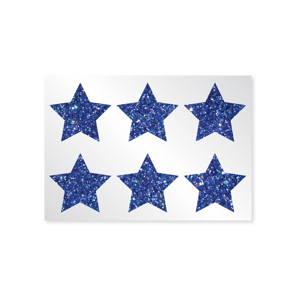 Blue Star Glitter Face Decals