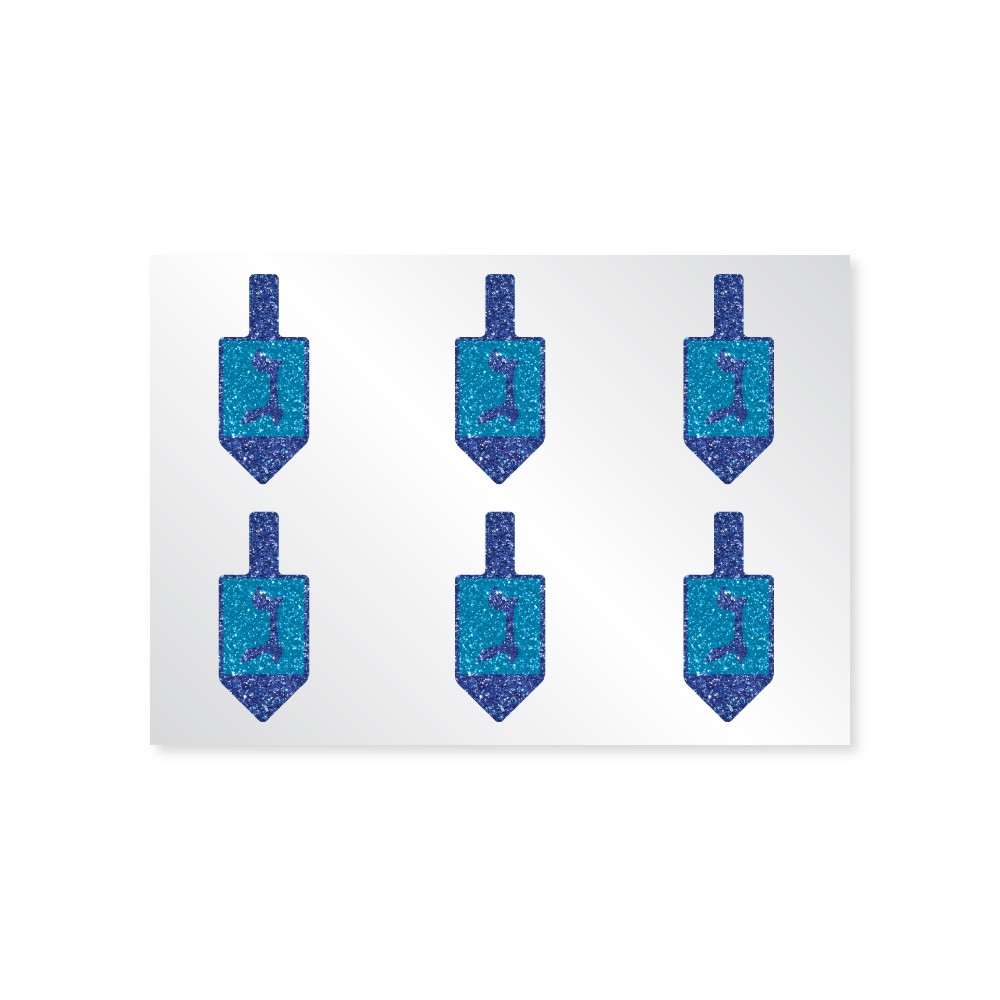 Dreidel Glitter Face Decals