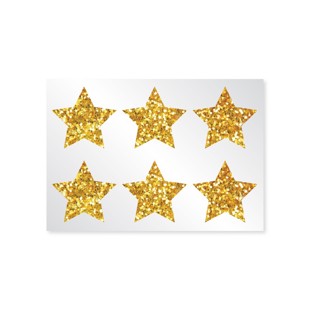 Gold Star Glitter Face Decals