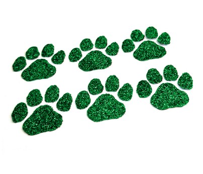 Green Paw Glitter Face Decals