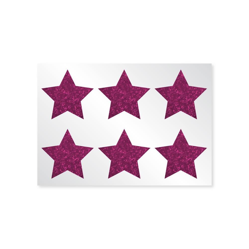 Pink Star Glitter Face Decals