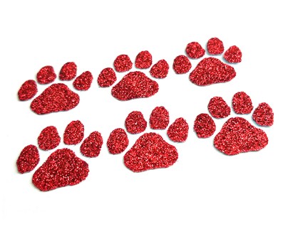 Red Paw Glitter Face Decals