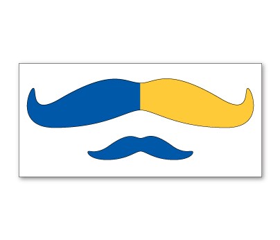 Blue and Yellow Mustache