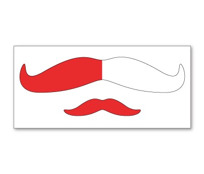 Red and White Mustache