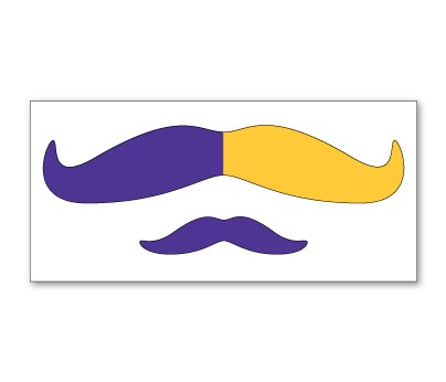 Purple and Yellow Mustache