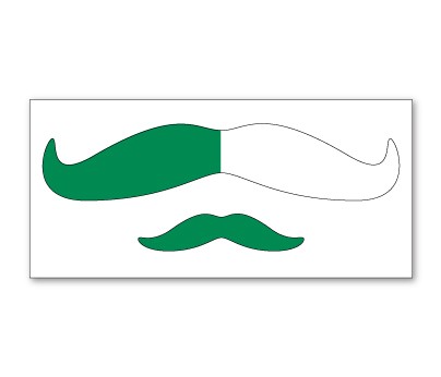 Green and White Mustache