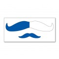 Blue and White Mustache