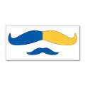 Blue and Yellow Mustache