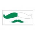 Green and White Mustache